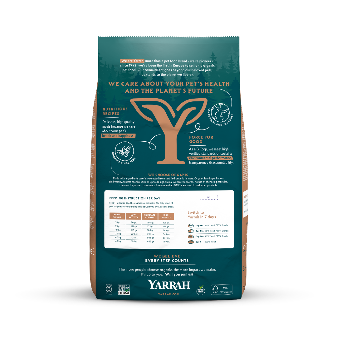 Yarrah croquettes bio sans céréales pour chien adulte