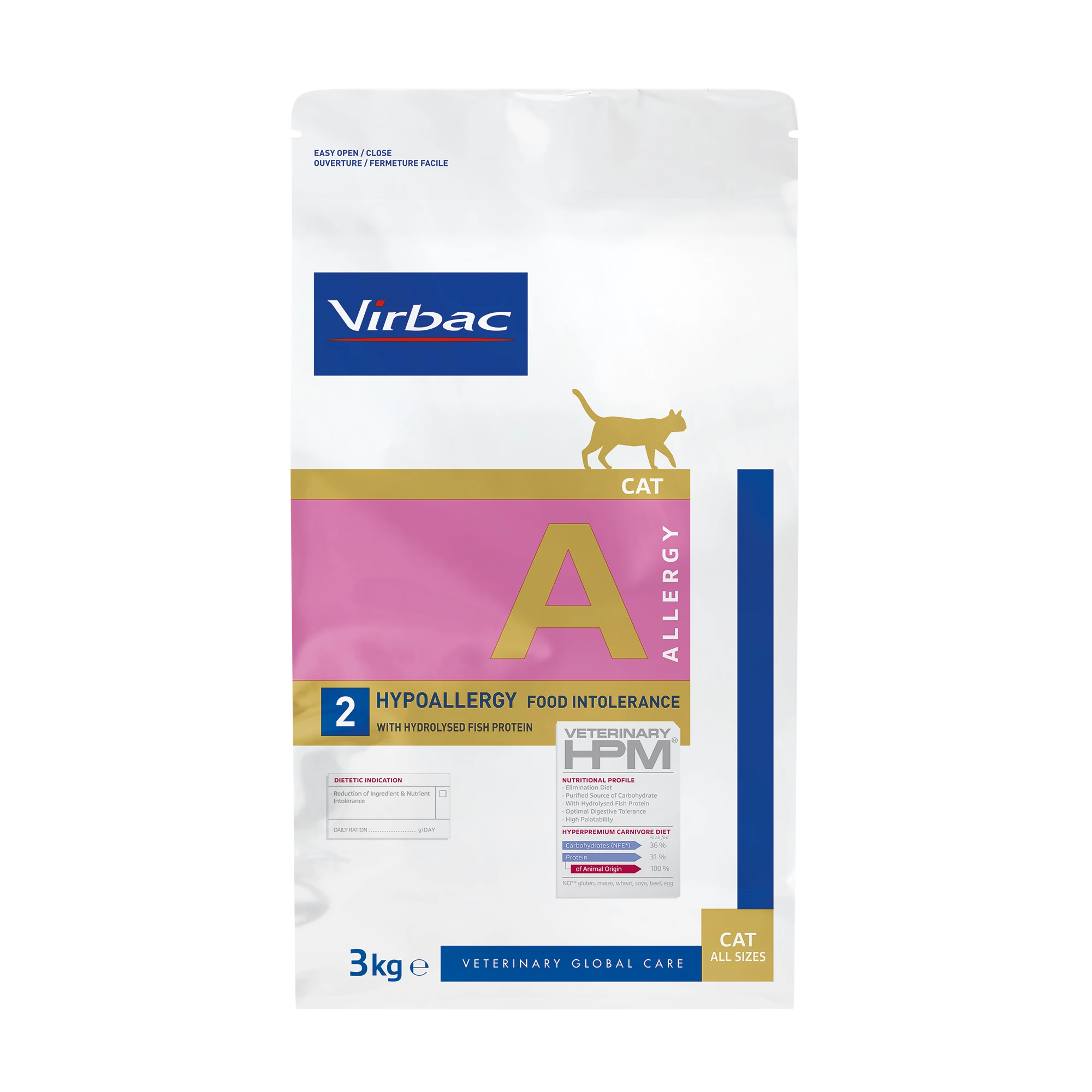 VIRBAC VETERINARY HPM Diététique Hypoallergy food intolerance Chat