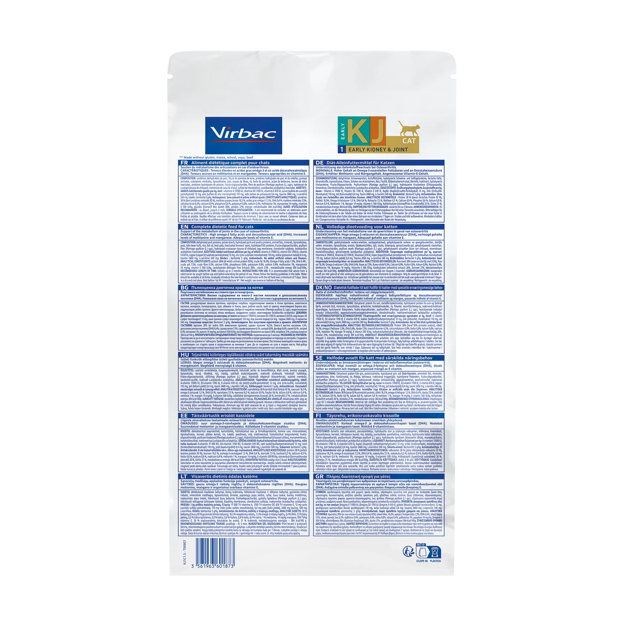 VIRBAC VETERINARY HPM Diététique Early Kidney Joint