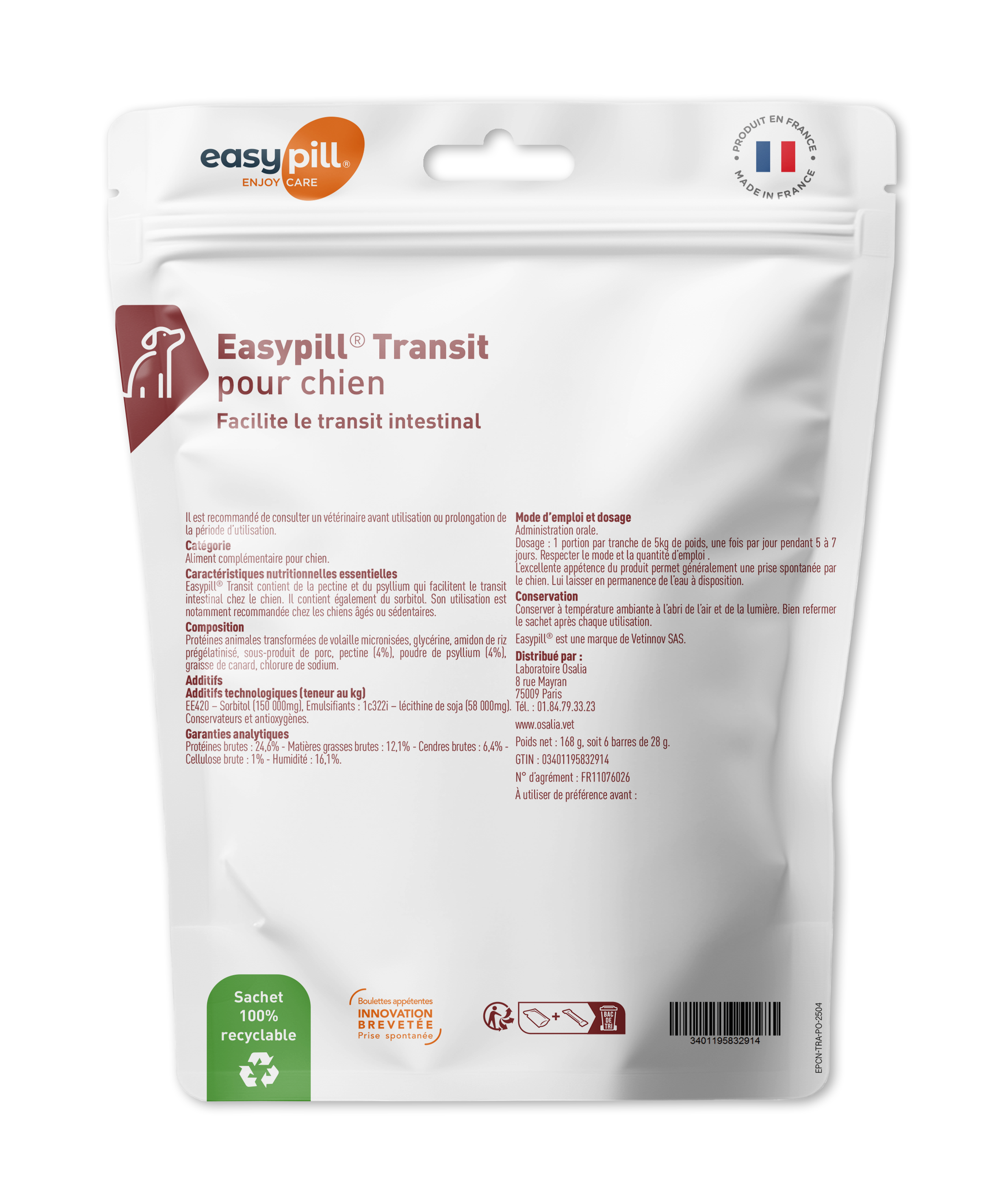 Easypill Chien Transit