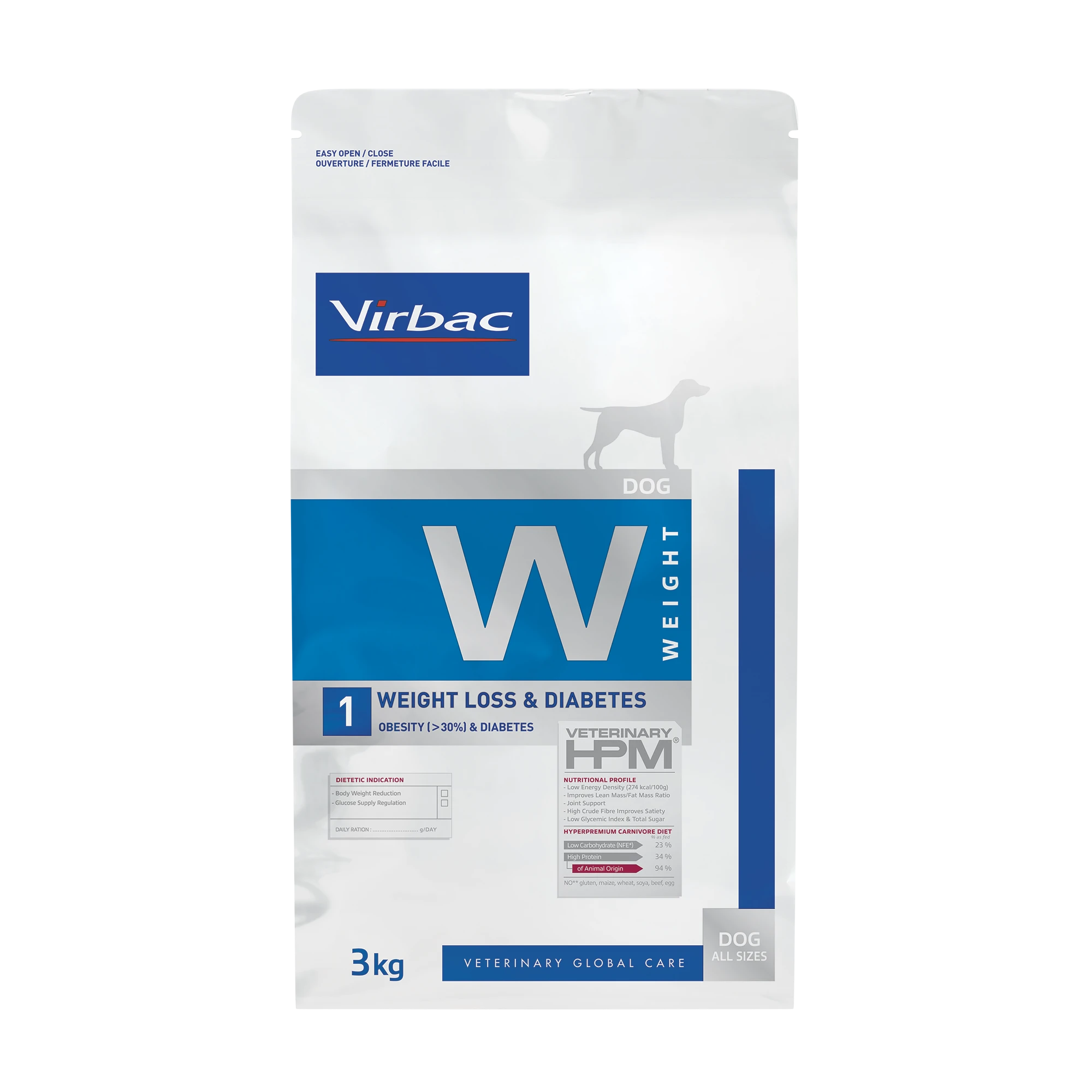 VIRBAC VETERINARY HPM Diététique Weight Loss & Diabetes Chien