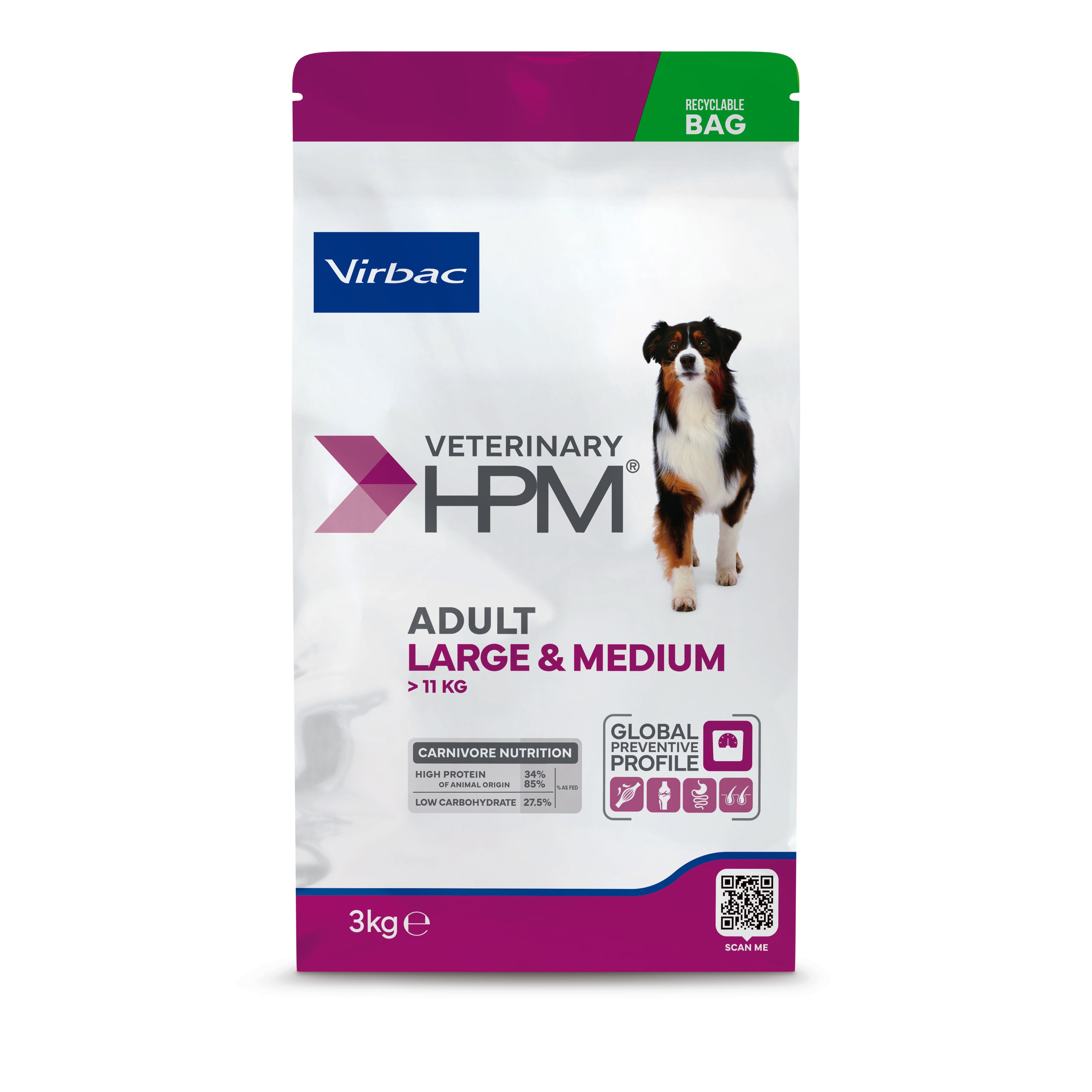 Virbac Veterinary HPM Adult Large & Medium Dog - croquettes chien