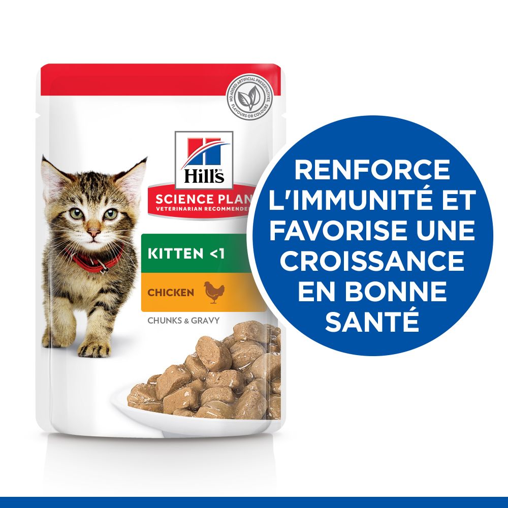 HILL’S Science Plan Kitten en Bouchées saveurs mixtes – Pâtée pour chaton
