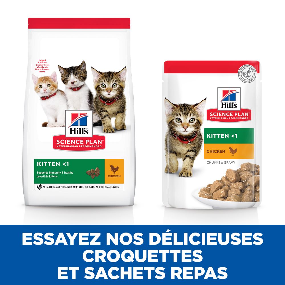 HILL’S Science Plan Kitten en Bouchées saveurs mixtes – Pâtée pour chaton