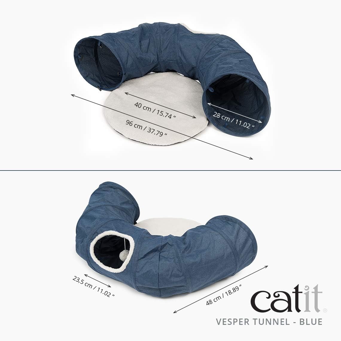 Vesper - Chat - Tunnel - Bleu - 97 cm