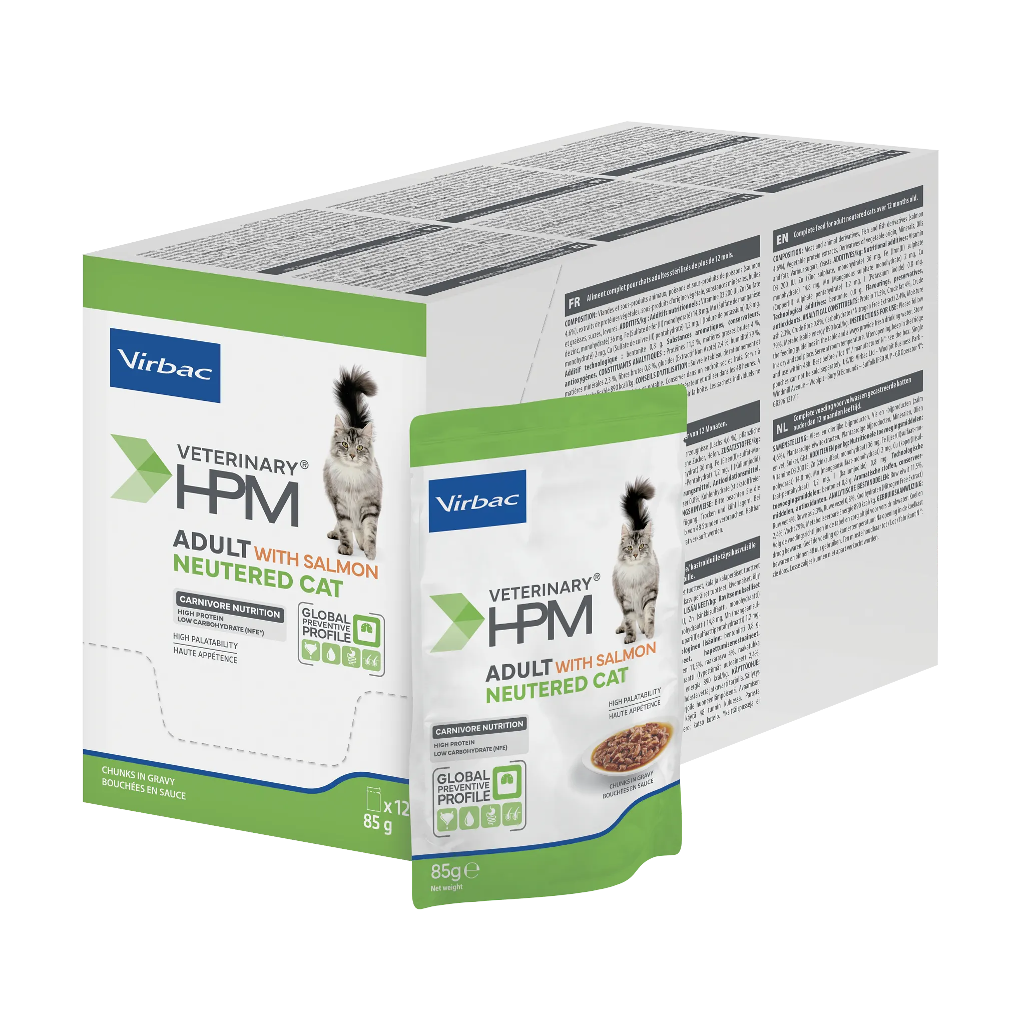 VIRBAC VETERINARY HPM Physiologique Adult Neutered Cat Sterilise