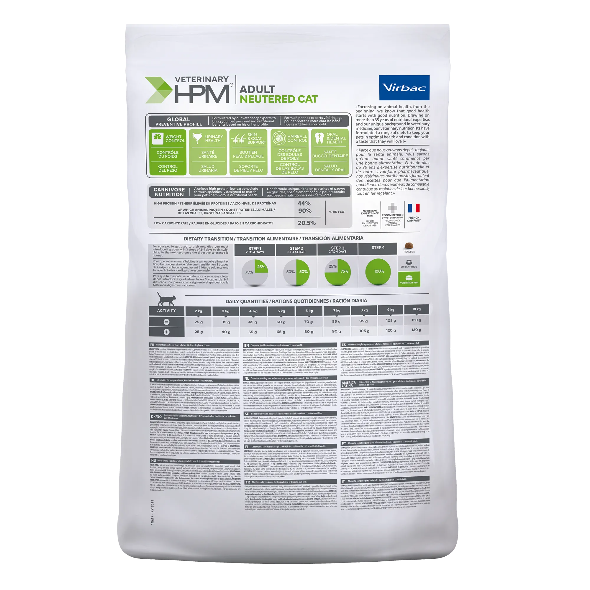 VIRBAC Veterinary HPM Adult with salmon Neutered & Entire Cat