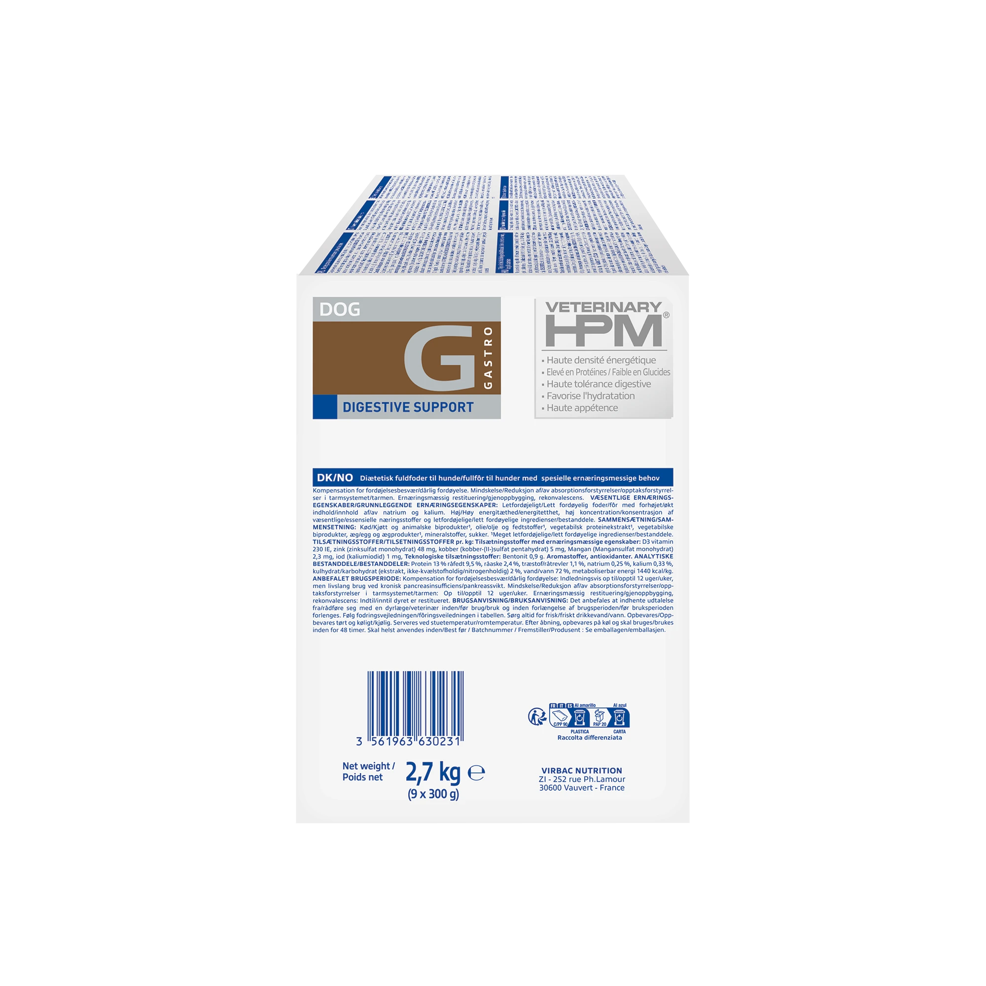 Mousse pour chien recommandée en cas de * Compensations de mal-absorption / mal-digestion • Réduction des troubles digestifs • Insuffisance pancréatique exocrine chronique, • Récupération nutritionnelle • Convalescence