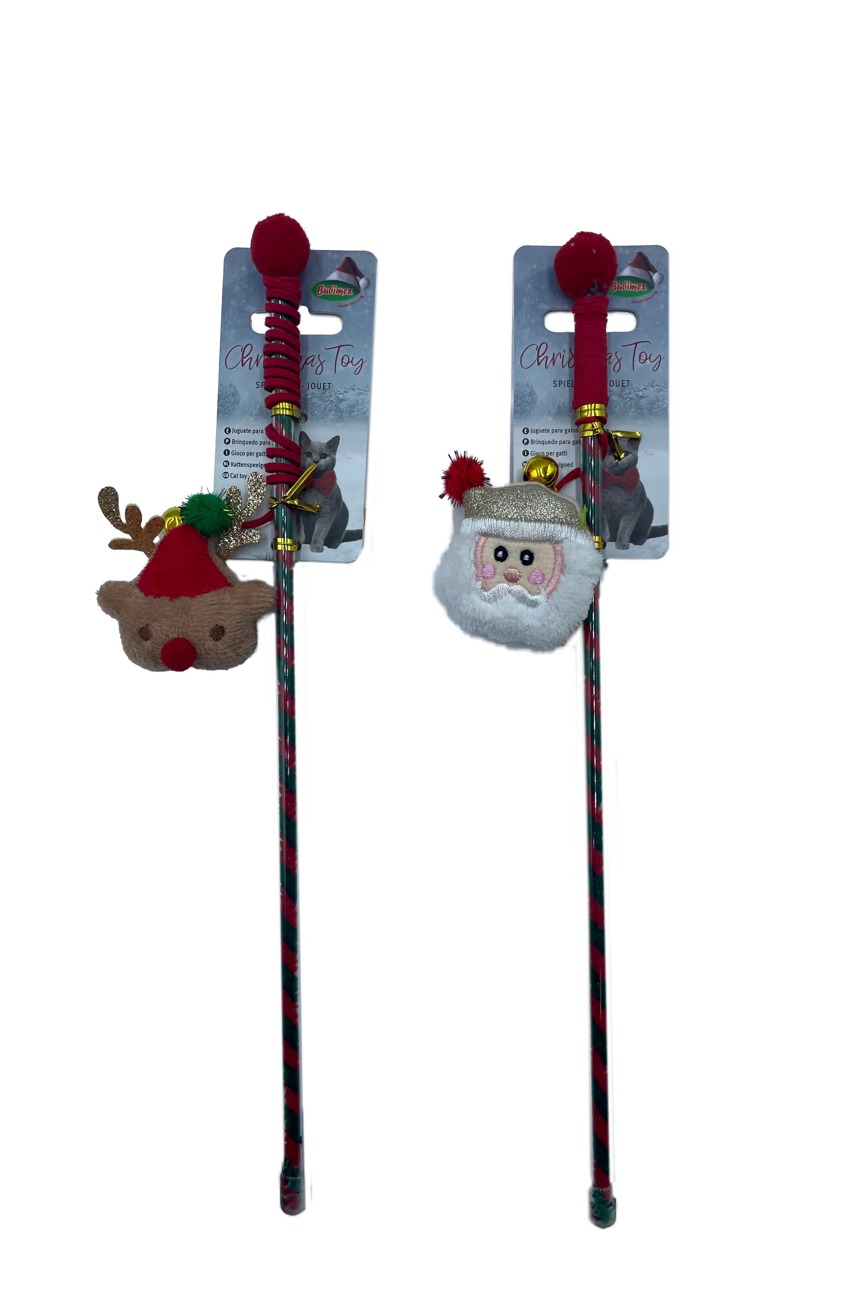 Canne à pêche peluche de Noël 40 cm