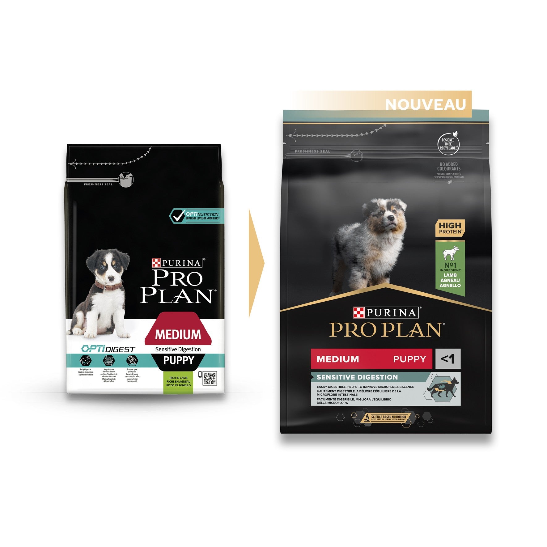 PRO PLAN Sensitive Digestion Medium Puppy à la Agneau- Croquettes pour chien