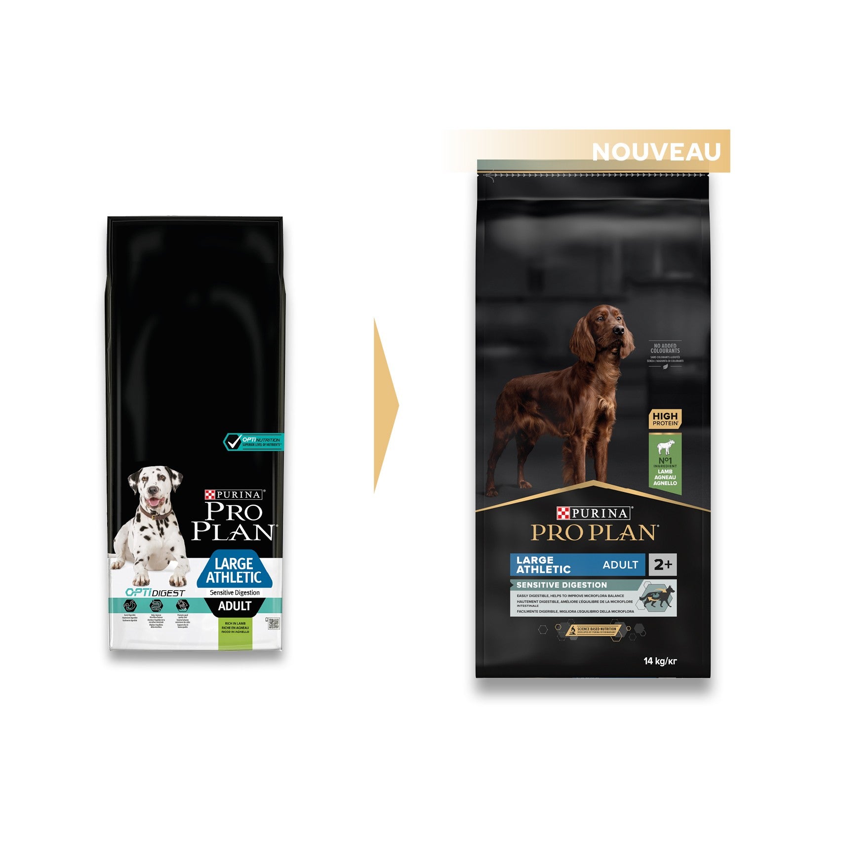 PRO PLAN Sensitive Digestion Large Athletic Adult à la Agneau - Croquettes pour chien