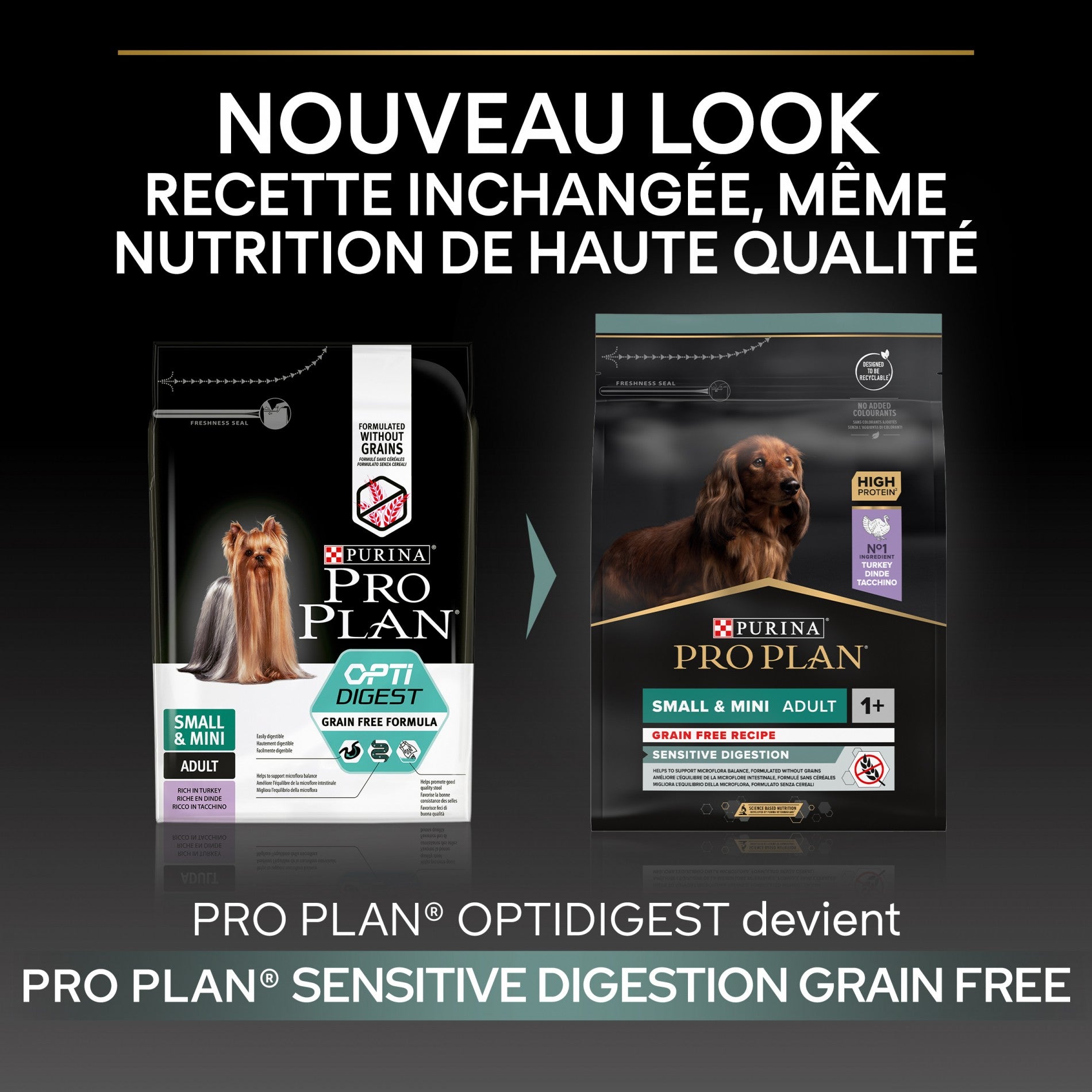 PRO PLAN Sensitive Digestion No Grain Small & Mini Adult à la Dinde - Croquettes pour chien