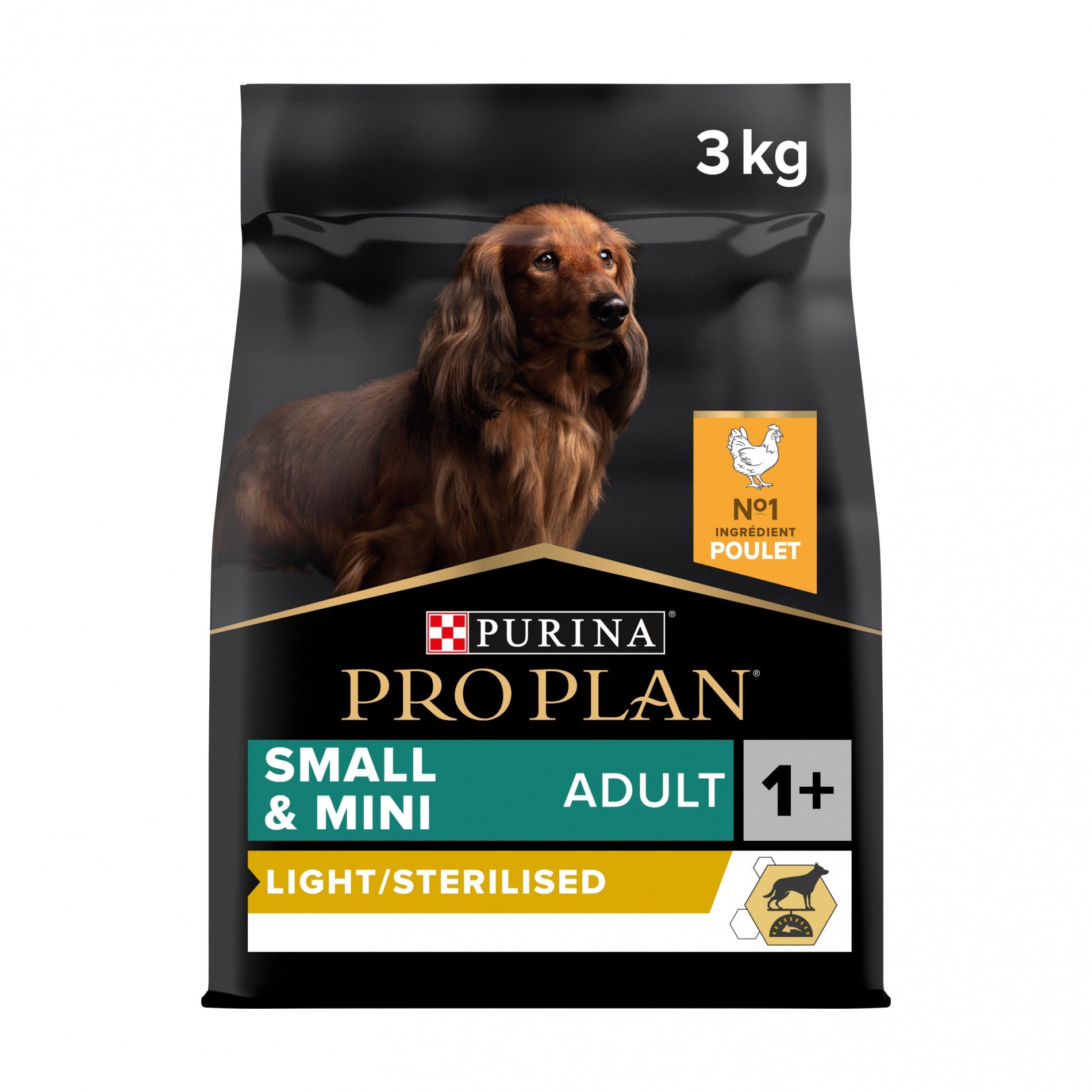 PRO PLAN Light/Sterilised Small & Mini Adult au Poulet - Croquettes pour chien