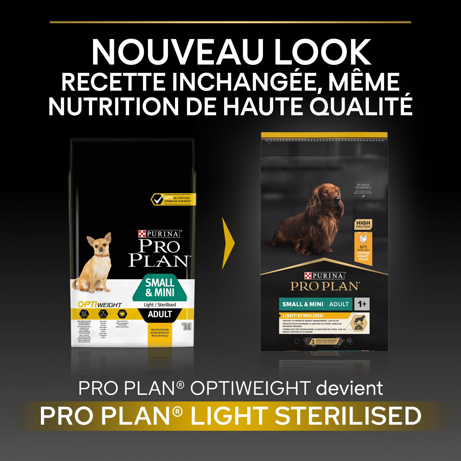 PRO PLAN Light/Sterilised Small & Mini Adult au Poulet - Croquettes pour chien