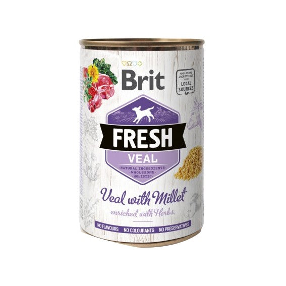 Brit Fresh Veau & Millet en Boîte - Pâtée pour chien