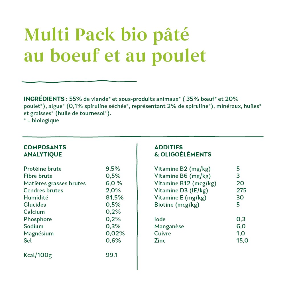 Yarrah pâtées bio - Lot de 6 x 150g