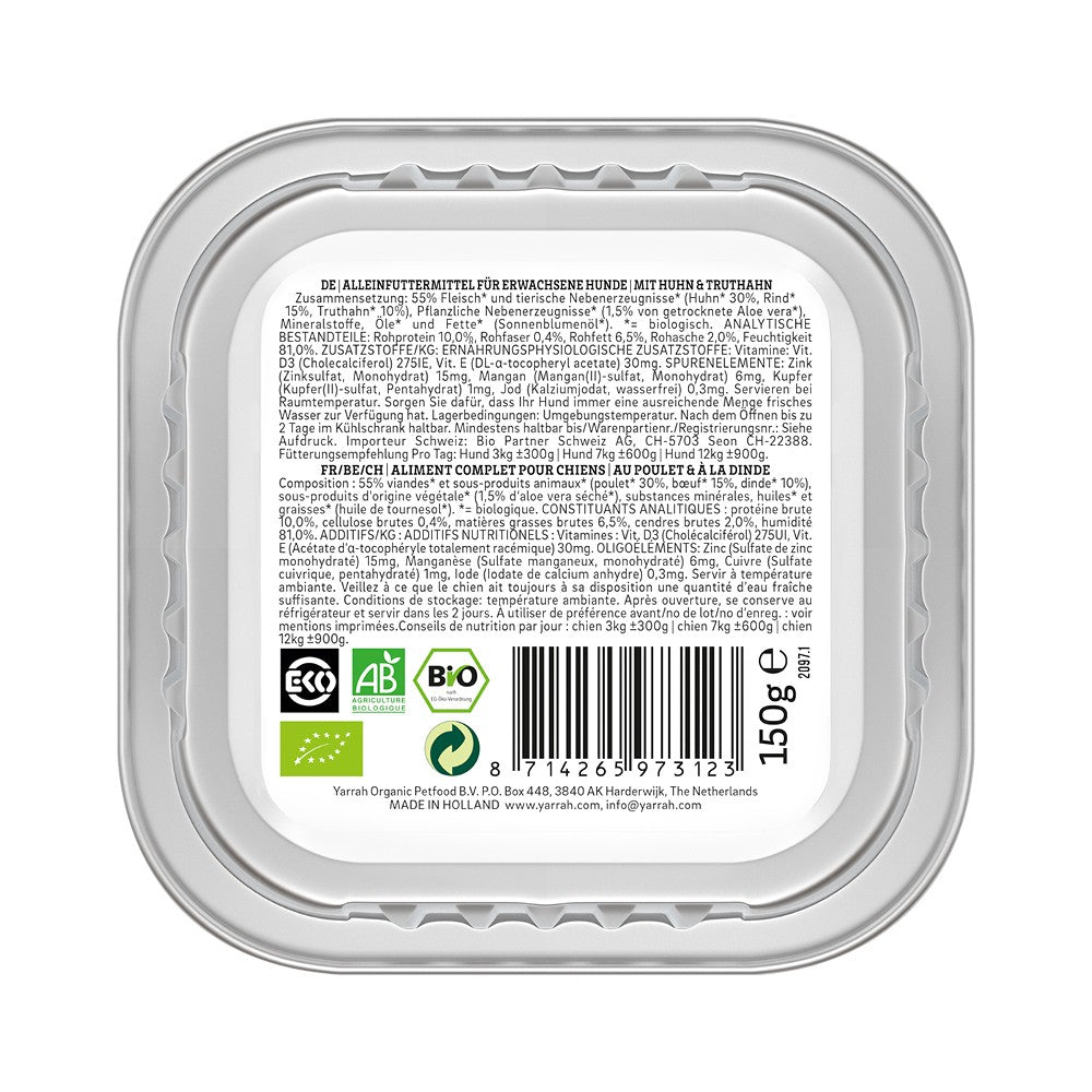 Yarrah pâtées bio - 12 x 150 g