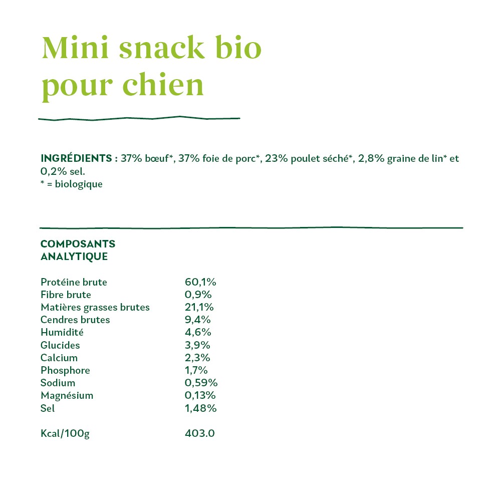 Yarrah mini snacks bio pour chien