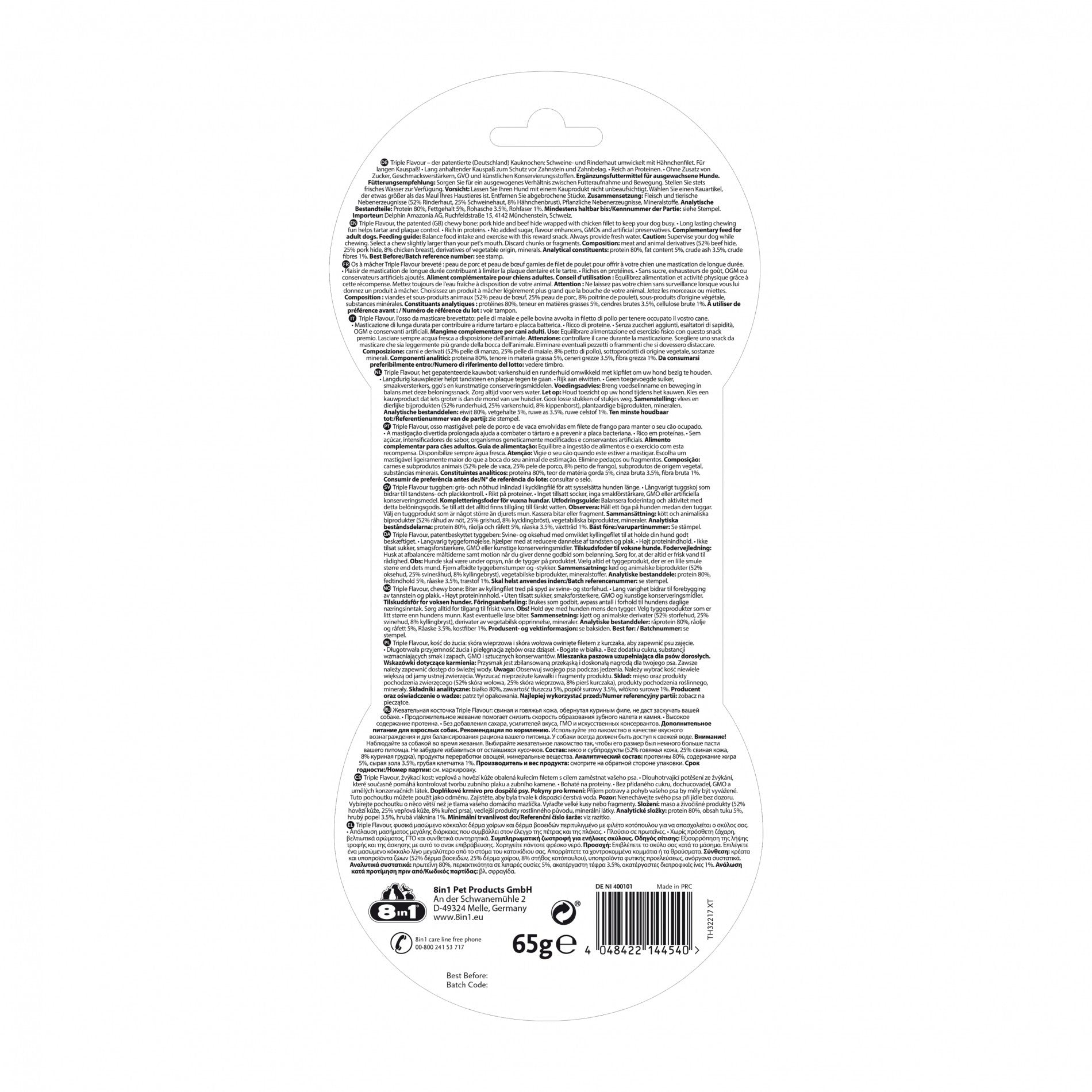 Os à mâcher Triple Flavour 8in1