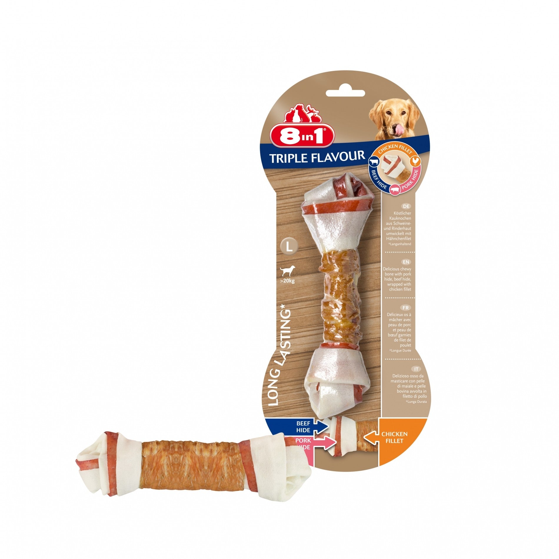 Os à mâcher Triple Flavour 8in1