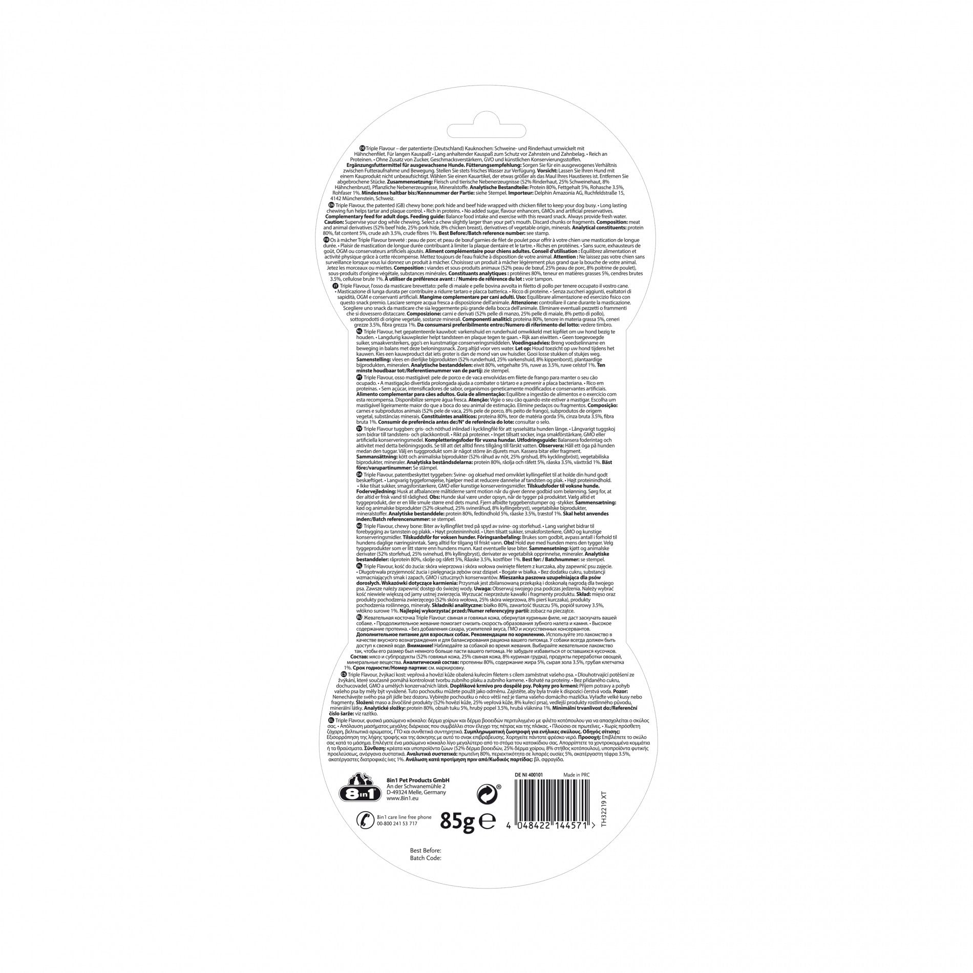 Os à mâcher Triple Flavour 8in1