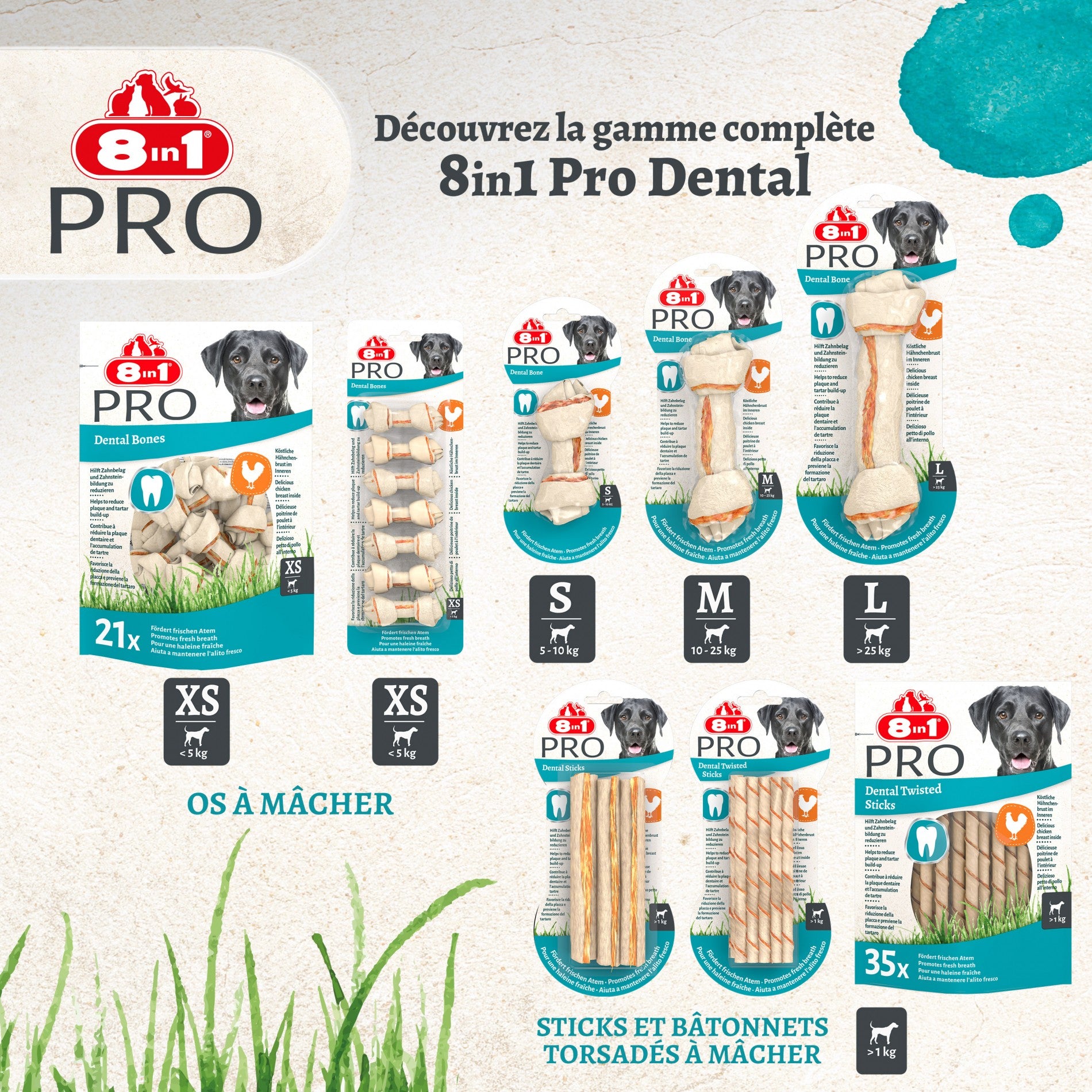 Bâtonnets à mâcher 8in1 Pro Dental Stick