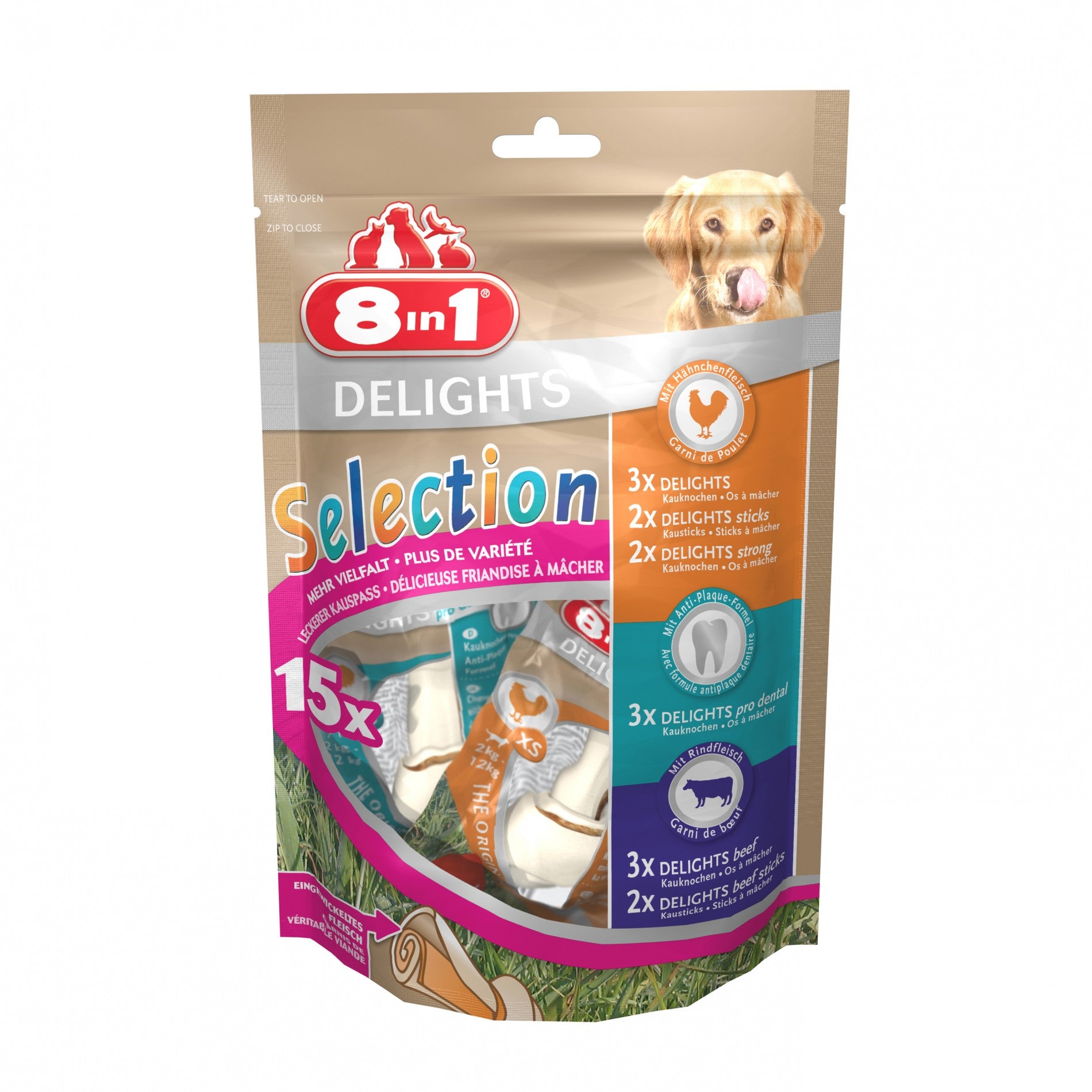 Os & bâtonnets à mâcher 8in1 Delights Selection XS