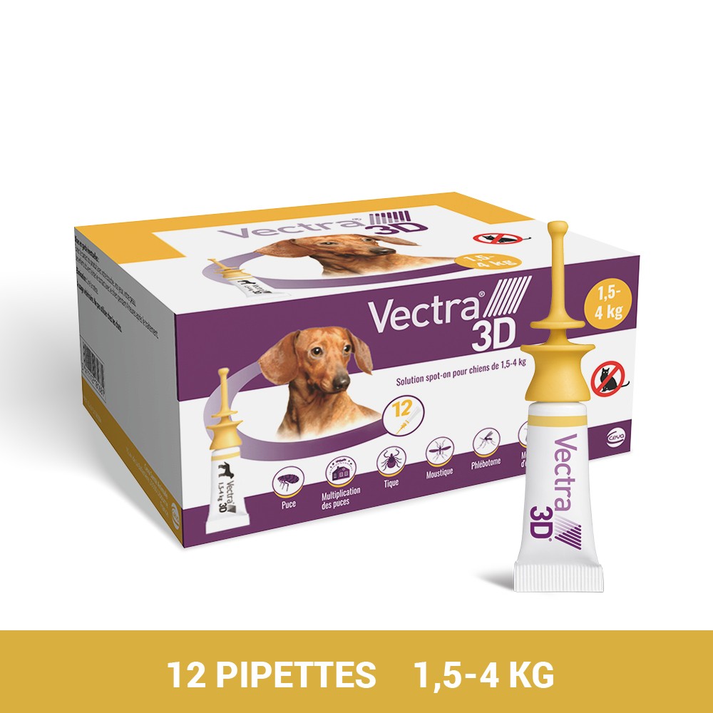 Pipettes antiparasitaires Vectra 3D Spot On Chien