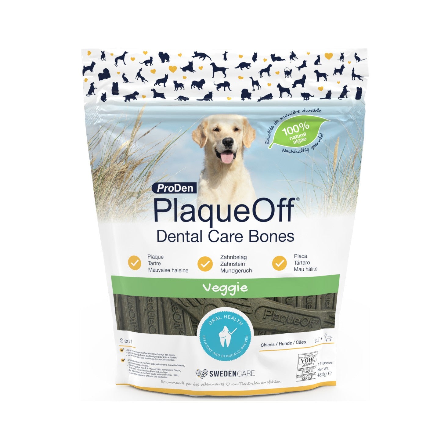 PlaqueOff Chien - Dental Care Bones - Veggie