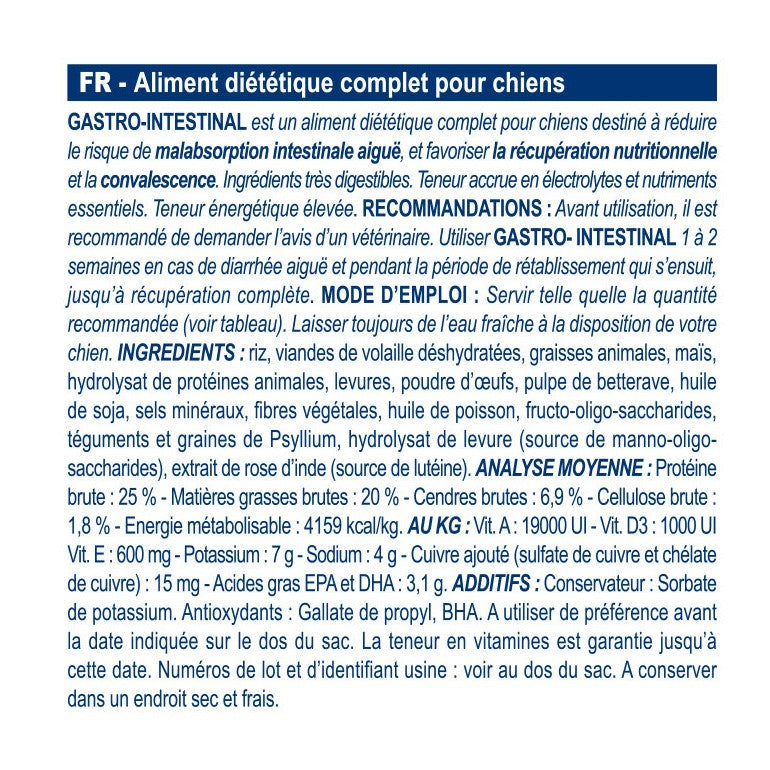 Royal Canin Veterinary Gastrointestinal - Pour chien