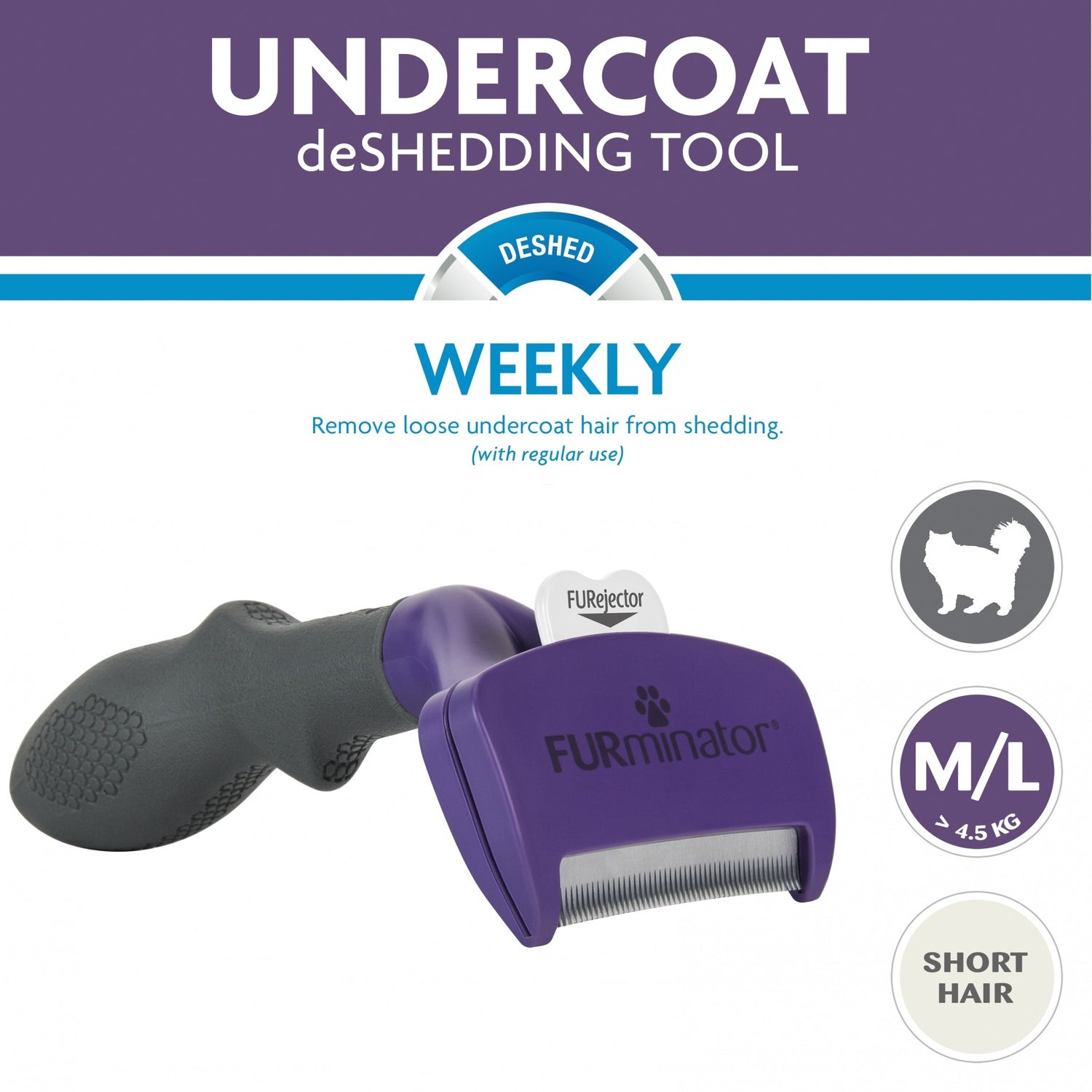 Brosse Furminator poils courts