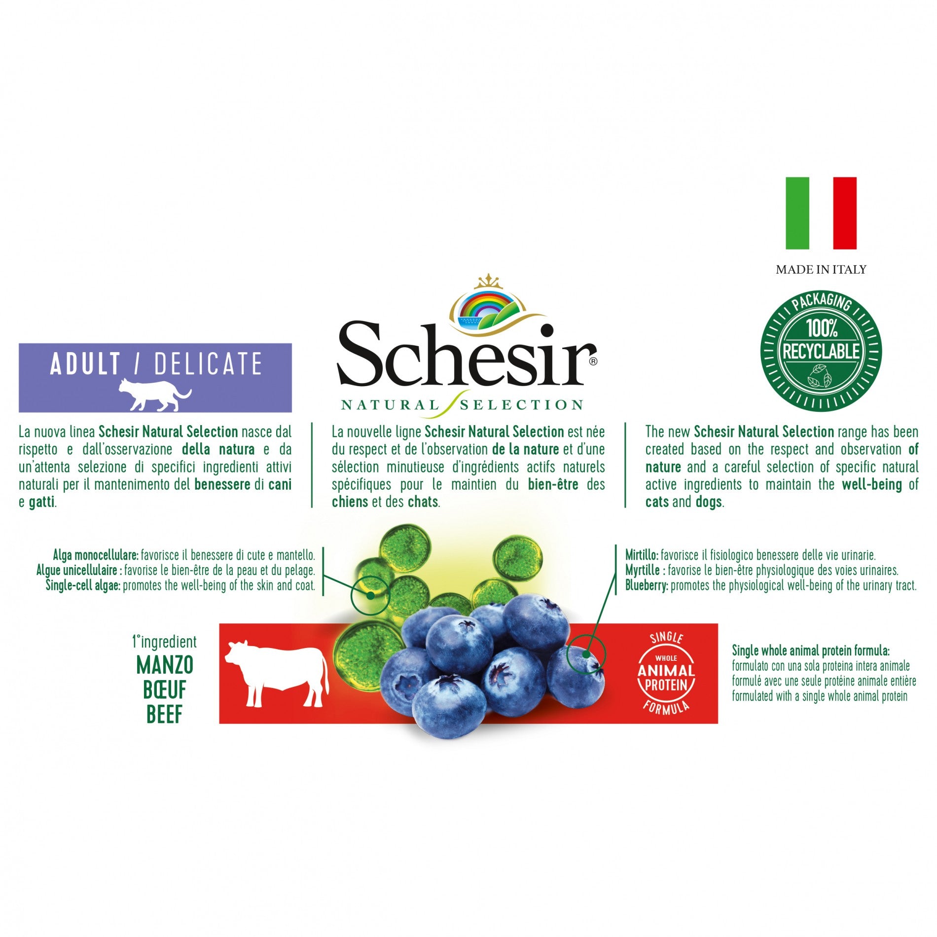 Schesir Croquettes Natural Selection Adult Delicate - Boeuf