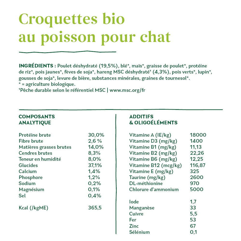 Yarrah croquettes bio pour chat adulte