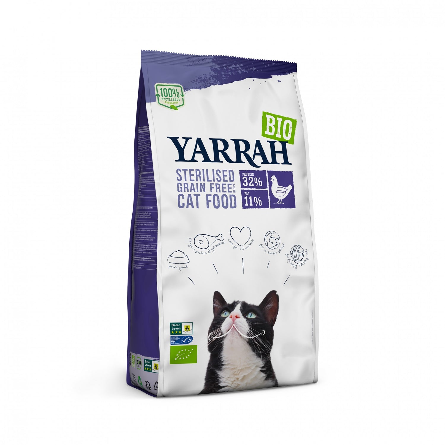 Yarrah croquettes bio pour chat stérilisé