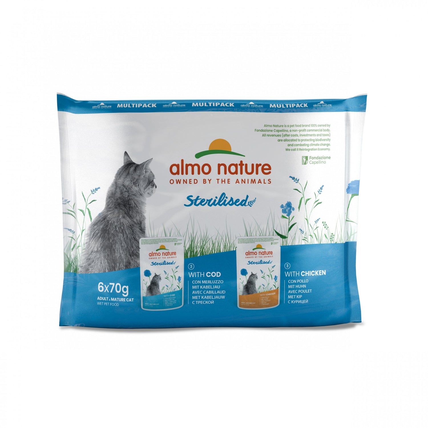 Almo Nature Pâtées Chat Adulte - Holistic Fonctionnel Sterilised - 6 x 70 g
