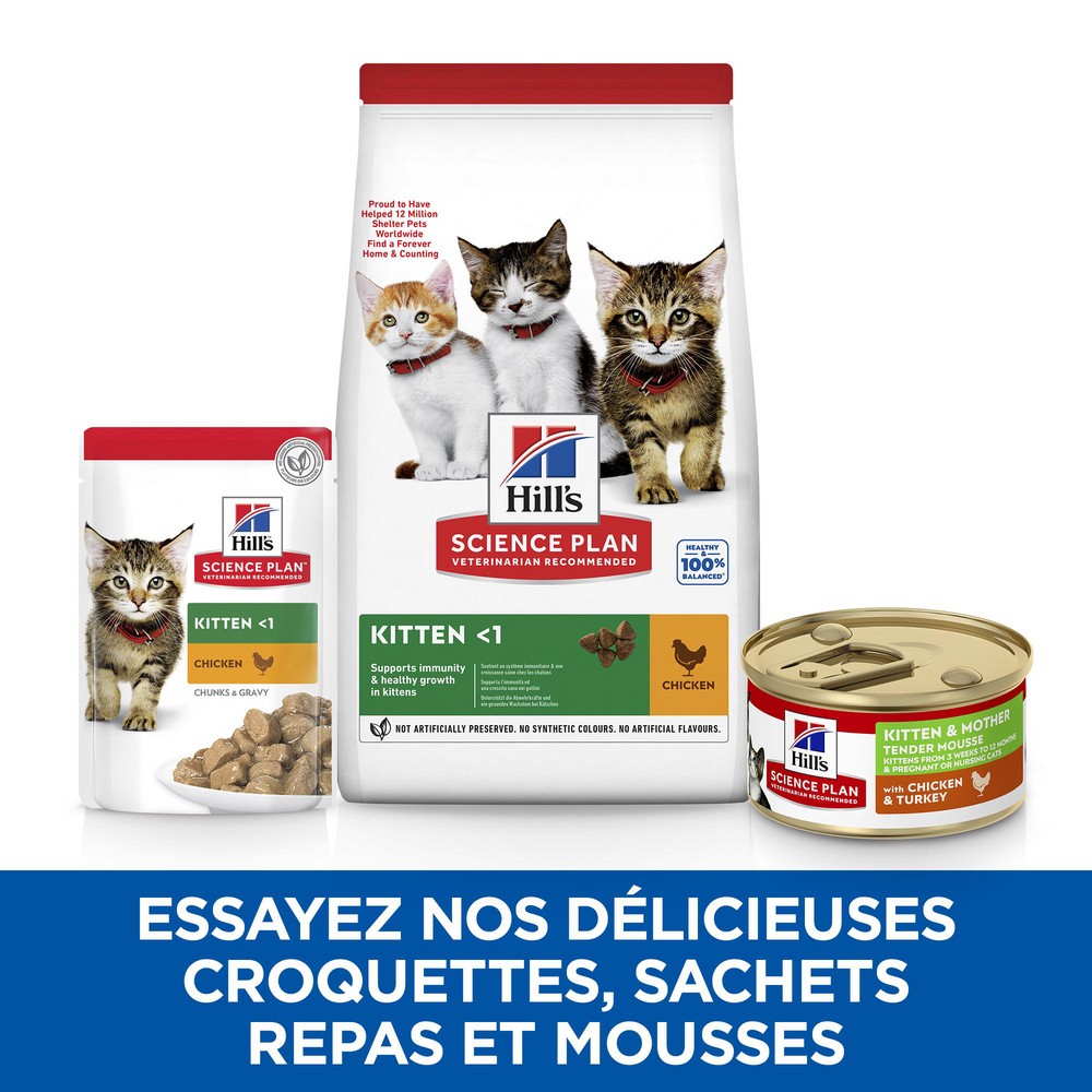 HILL’S Science Plan Kitten & Mother en mousse au poulet et à la dinde – Pâtée pour chatte & chaton