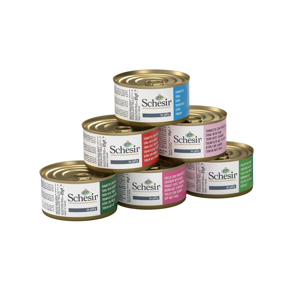 Schesir Pâtées multipack 6 saveurs en gelée - 6 x 85 g