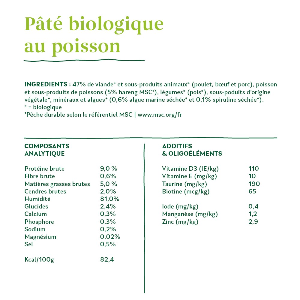 Yarrah pâtées bio - Lot 12 x 400g