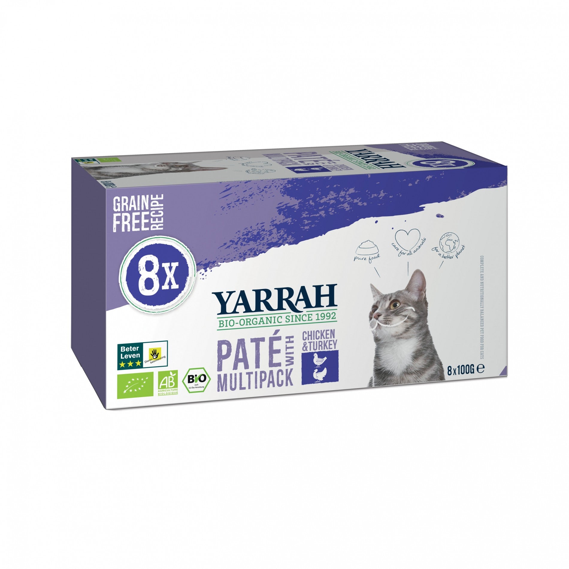 Yarrah pâtées bio - Lot 8 x 100g