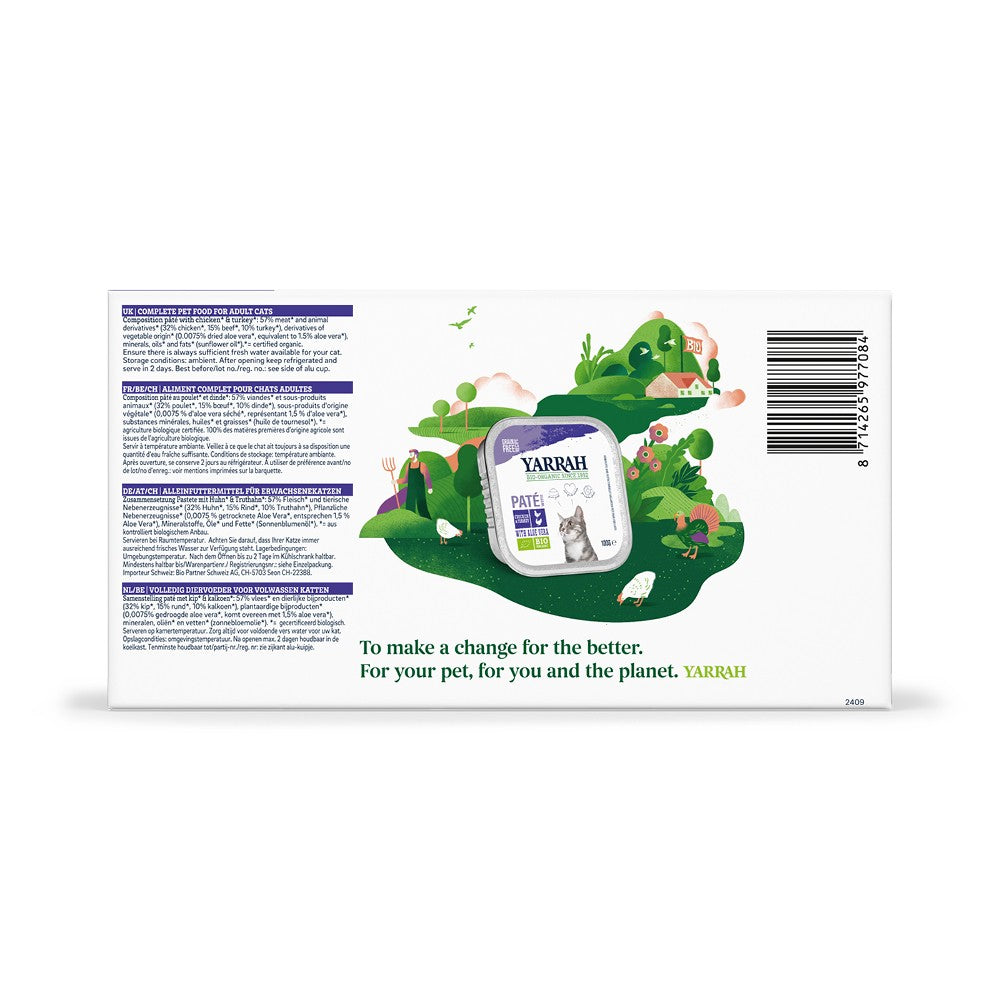 Yarrah pâtées bio - Lot 8 x 100g