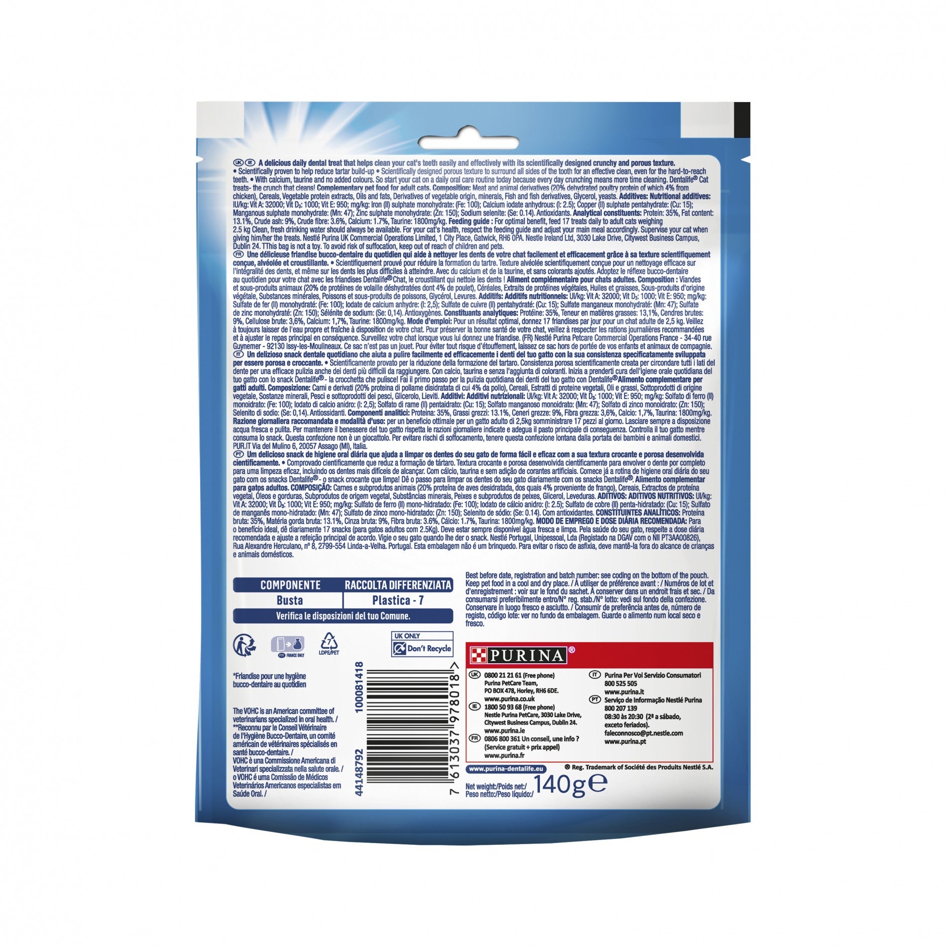 Bouchées Dentalife au poulet - Friandises bucco-dentaires pour chat