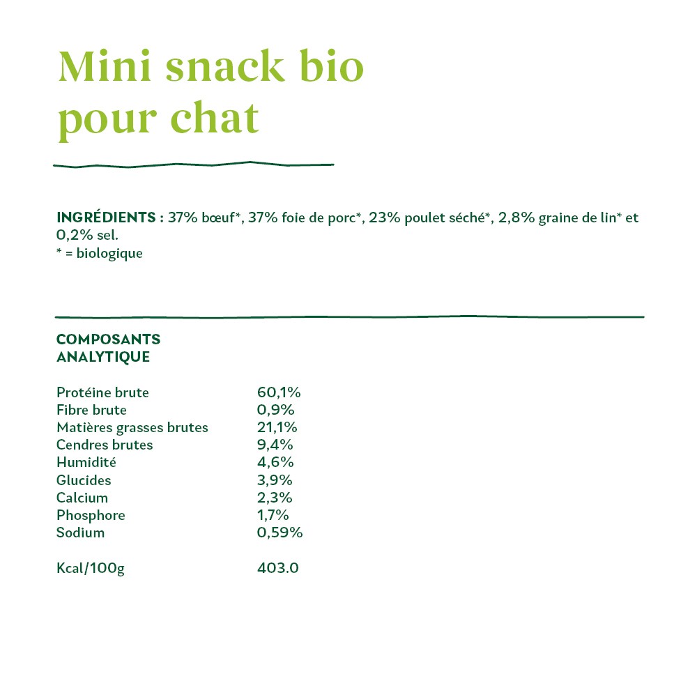 Yarrah mini snacks bio pour chat