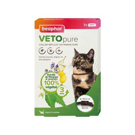 Collier répulsif antiparasitaire Vetopure Chat