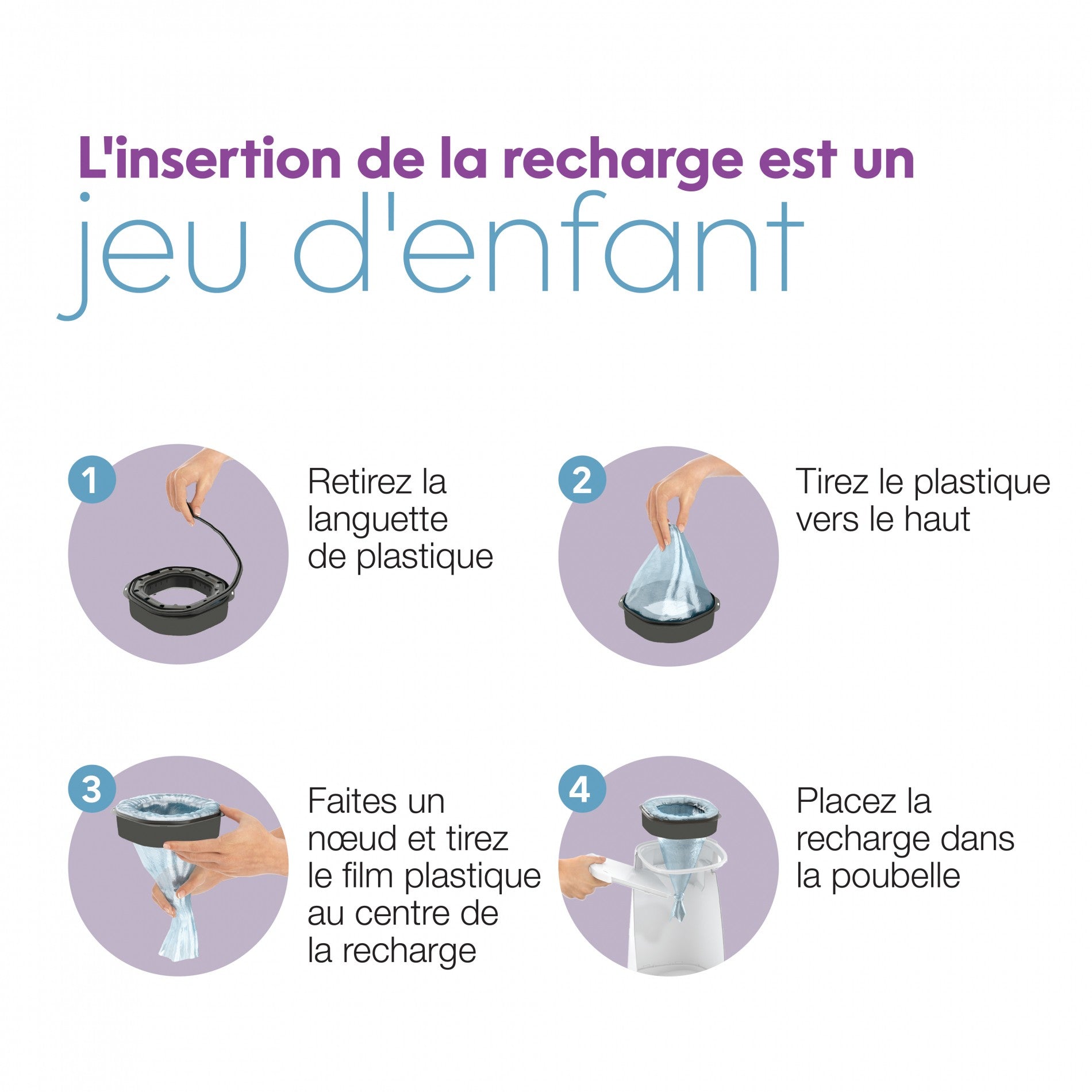 Recharge octogonale pour poubelle Litter Locker Fashion & Litter Genie