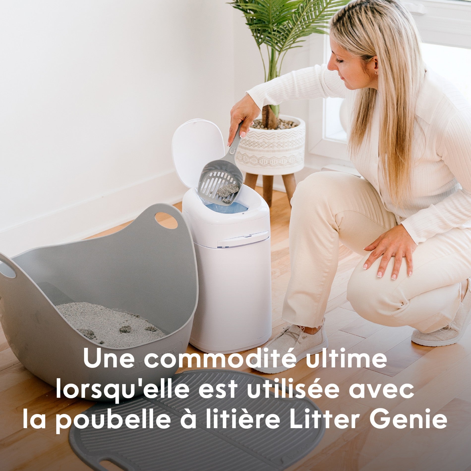 Bac à litière Litter Genie avec pelle - Gris