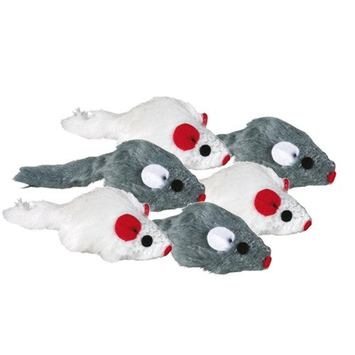 Lot de 6 souris en peluche avec herbe à chat