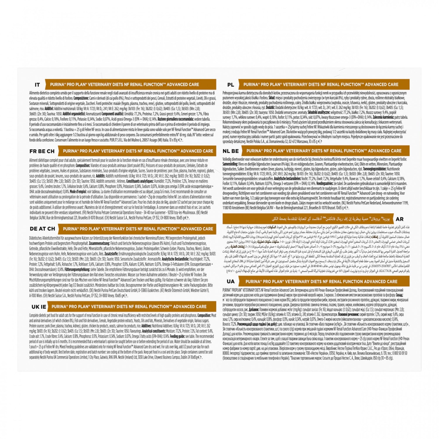 Pro Plan Veterinary Diets NF Renal Function Advance Care – Pâtée en bouchées pour chat