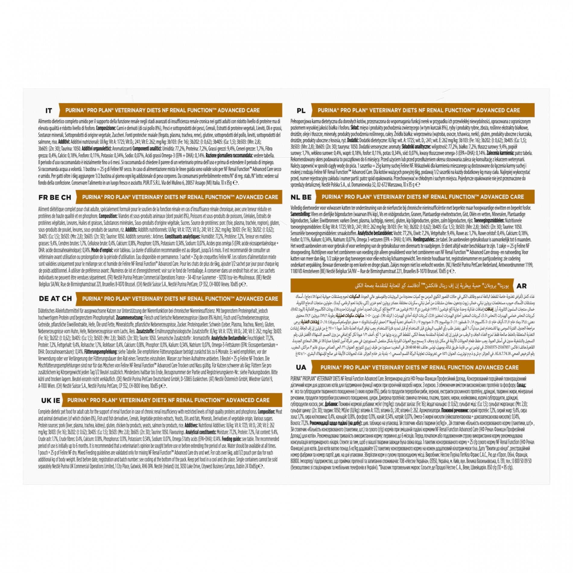 Pro Plan Veterinary Diets NF Renal Function Advance Care – Pâtée en bouchées pour chat