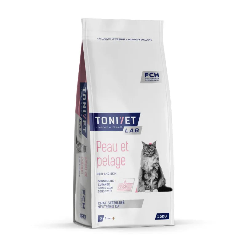 Tonivet stérilisé peau et pelage - croquettes chat