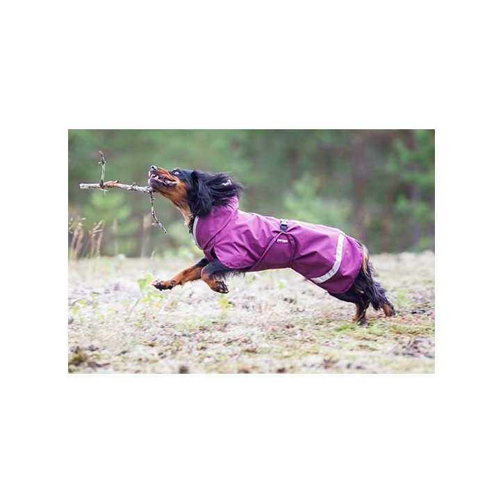 Pomppa Kevyt manteau imperméable pour chien Plum
